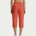 thumbnail image 6 of Scyoekwg Womens Capris Comfy Loose Casual Elastic Waist Drawstring Outdoor Sports Jogger Pants Pockets Solid Color Ladies Sweatpants Pants Orange,S, 6 of 8
