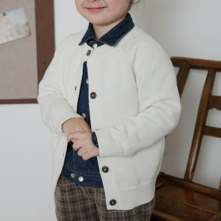 Outerwear Jackets Girls Long Sleeve Knitted Bolero Cardigan Kids Button Closure Shrug Sweaters Cropped Jacket Cover Up Tops