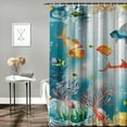 thumbnail image 2 of Orinice  Colorful Tropical Fish Shower Curtain  Ocean Fish Kids Decorative Bath Curtain Polyester Fabric Waterproof Bathroom Curtain with 12 Hooks 36x72, 2 of 7