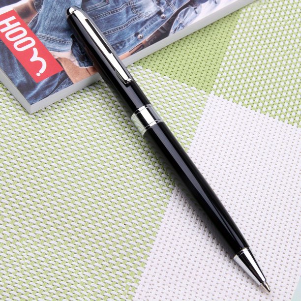 1PC Pluma De Bola De Metal Delgado Con Cuatro Colores Disponibles, Recarga De Metal Negro De 1,0 Mm Adecuada Para La Firma De Mujeres, La Oficina Administrativa Y Los Registros De Estudiantes