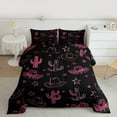 thumbnail image 2 of jejeloiu Western Cowgirl Hats Full Size Comforter Sets,Cute Stars Print Bedding Sets For Girls Teens Reversible 3-Piece, 2 of 8