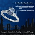 thumbnail image 2 of Gem Stone King 14K White Gold Cassiopeia Mystic Topaz and White Topaz Engagement Ring for Women | 2.28 Cttw | Oval 9X7MM | Gemstone November Birthstone | Size 7, 2 of 6