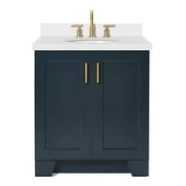 Ariel Taylor 31 In. Oval Sink Vanity With White Quartz Countertop In Midnight Blue