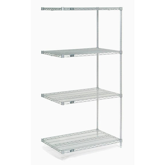 Nexel 189348 Poly-Z-Brite Wire Shelving Add-On 24 x 18 x 86 in. - Clear