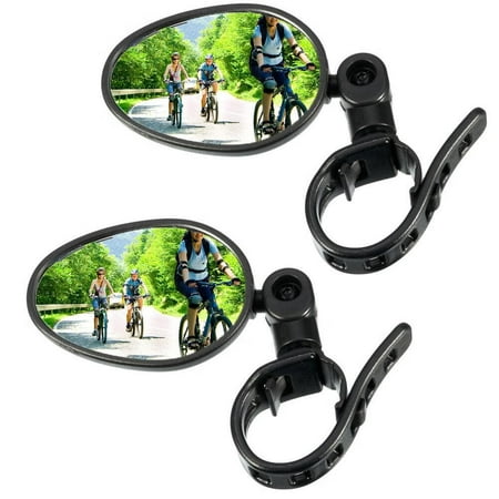 magicycle bike mirrors, 2 Pieces Bike Mirror 360 Degree Adjustable Rotatable Handlebar Mirror MTB Riding Flat Oval Rearview Mirror for Bicycle Road Bike,