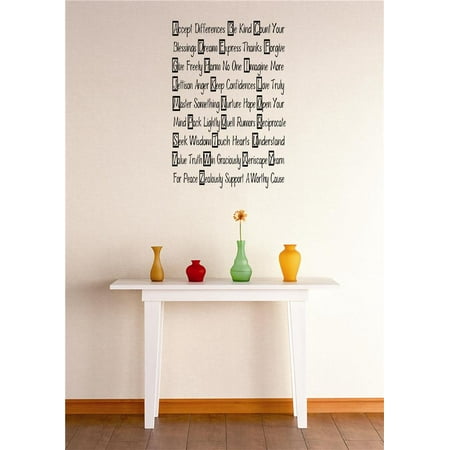 Custom Peel - Custom Wall Decal Peel & Stick Sticker : ABC Quote Inspirational Quote Vinyl Mural 18x18 Inches
