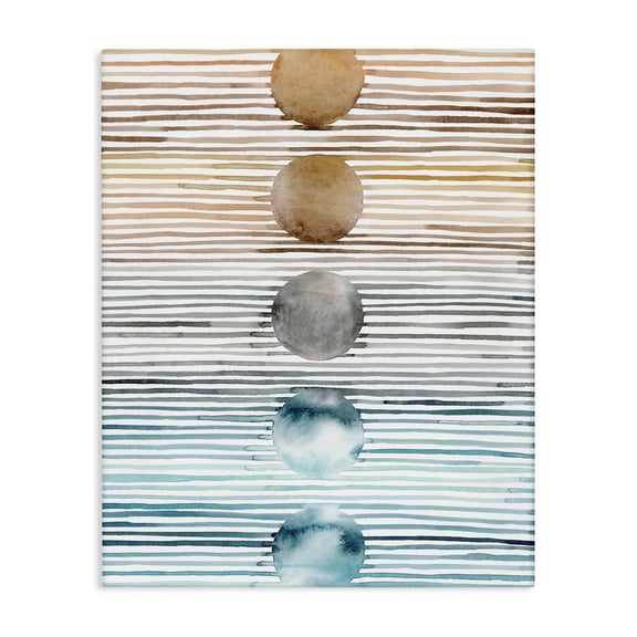 Stupell Industries Mid-Century Brown & Blue Gradient Circles Canvas Art, 36 x 48, by Grace Popp