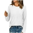 thumbnail image 2 of Women's New Loose Round Neck Casual Long Sleeve Lace Top With Dissolved Lace Design Womens Workout Tops Loose Fit Casual T Shirts for Women Womens Top Extra Long Striped Short Sleeve Tee Women's, 2 of 8