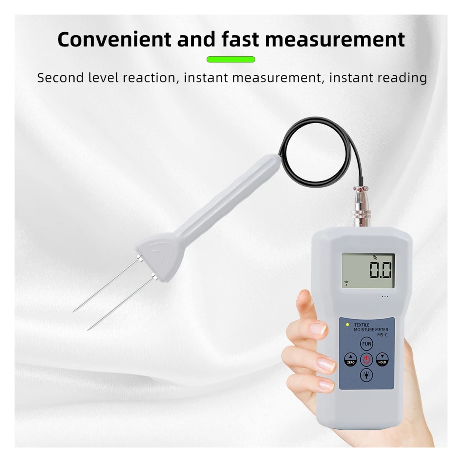 Digital Yarn Moisture Meter Wool Silk Woollen Textile Materials Humidity Tester LCD Display Professional Cotton Hygrometer