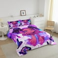 thumbnail image 3 of Erosebridal Black Magical Bedding Set Queen Size American African Princess Comforter Set Reversible Colorful Stars Bed Comforter Sets For Teen Women Fashion Makeup Decor Quilt, 3 of 6
