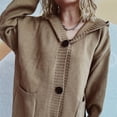 thumbnail image 4 of CheerKidz Women Fashion Knit V Neck Cardigan Loose Fit Sweater Casual Everyday Wear Versatile All Season Soft Cozy Lightweight Warm Stylish(Khaki,M), 4 of 8