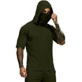 thumbnail image 3 of WAENQINLA Big and Tall Hooded Sun Shirts for Men Quick Dry Short Sleeve UV Protection Top for Fishing & Outdoor Activities S-3XL, 3 of 8