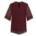 thumbnail image 6 of HAPIMO Rollbacks Womens Summer Tops Boho Print Chiffon Casual Comfy Pullover Tops Teen Grils Fashion Clothes V-Neck Tee Shirt Short Sleeve Shirts for Women Red XXL, 6 of 8