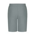 thumbnail image 5 of RYDCOT Men's Stretch Cotton Linen Shorts Casual Drawstring Relaxed Fit Elastic Waist Summer Beach Linen Shorts Gray, 5 of 6