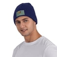 thumbnail image 5 of LNWH Knitted Acrylic Hat, Autumn Minimalism Pattern Winter Beanie Hat for Cold Weather, Navy Blue, 5 of 8