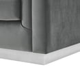 thumbnail image 4 of Inspired Home Anniston Velvet Club Chair with Silver Base and Horizontal Channel Tufting, Dark Grey, 4 of 6
