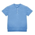 thumbnail image 3 of Posijego Boys Short Sleeve Shirts Crewneck Buttoned T-Shirts for Little Boys School Uniform Tops Size 4-14 Years, 3 of 7