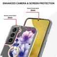 thumbnail image 3 of For Samsung Galaxy S22 Plus Floral Case with Ring Holder Kickstand - Slim and Lightweight, Military-Grade Shockproof Protection, Women & Girls' Style Case Designed for Galaxy S22 Plus, Purple Flower, 3 of 5