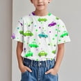 thumbnail image 2 of COM1950s Robe à Manches Courtes, Chemise Tendance pour Enfant T-Shirt Imprimé Col Rond Confortable Ample T-Shirt Blouse à Manches Courtes Hauts Décontractés, 2 of 9