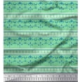 thumbnail image 1 of Soimoi Japan Crepe Satin Fabric Stripe,Floral & Filigree Damask Printed Fabric 1 Yard 42 Inch Wide, 1 of 1