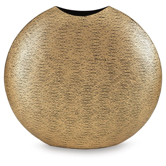 Signature Design by Ashley Iansboro 15.13" Metal Vase, Antique Gold Finish Decor