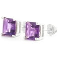 thumbnail image 2 of Galaxy Gold 14K Solid Gold 1.75 Carat Natural Amethyst Stud Earrings for Women - White Gold Fine Jewelry, 2 of 5