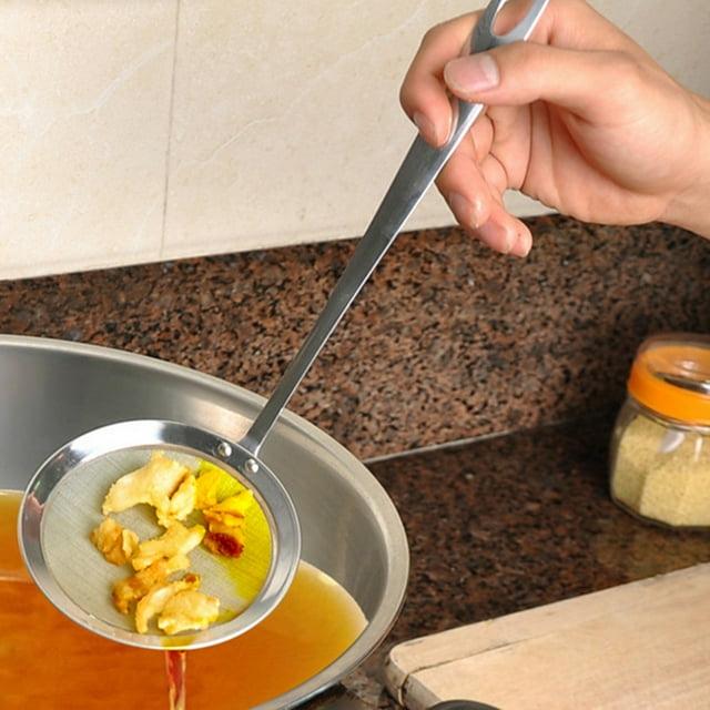 Cucharas de sopa Red redonda Colador de acero inoxidable Cuchara de filtro Filtro de aceite Cuchara de acero