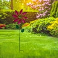 thumbnail image 6 of simhoa Outdoor Wind with Stake Flower Garden Stake Crafts 360 degree Rotating Metal Windmill Yard Art for Backyard Home Decoration rose red, 6 of 10