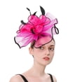 thumbnail image 3 of Adjustable Veil & Feather Headpiece – Dual-Use Hair Clip for Weddings, Costumes & Festive Events Clearance, Yubnlvae Hats for Women Fascinators Womens Flower Hat for , F, One Size, 3 of 8