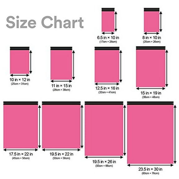 15"x19" (38cm x 48cm) 100pcs Rose Red Poly Bag Mailers Plastic Packaging Mailing Shipping Bag Waterproof and Tear-Proof Strong Self Adhesive Multipurpose Envelope Small Medium Large