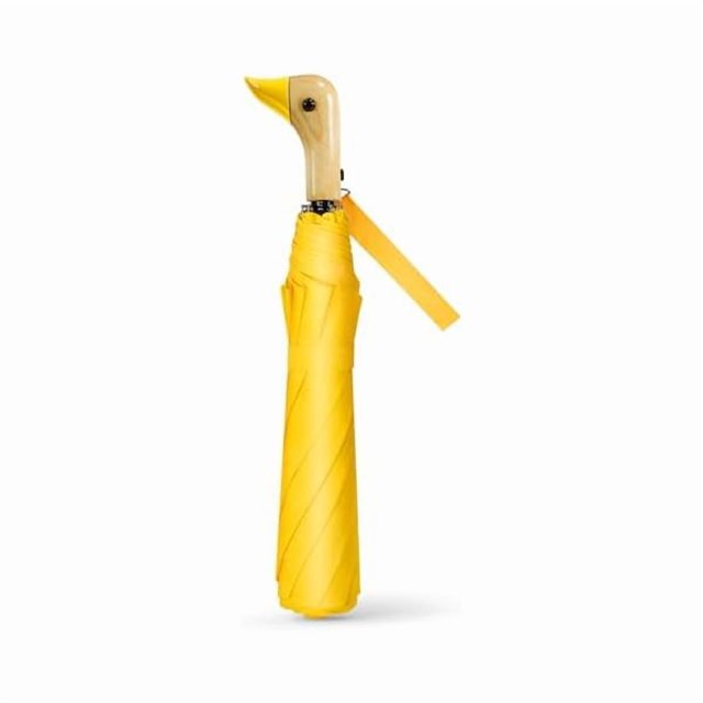 wonima02 Duck Handle Umbrella Kids - Compact Portable Folding Lightweight Small Strong Wooden Duck Windproof Travel Umbrella for Kids Gifts