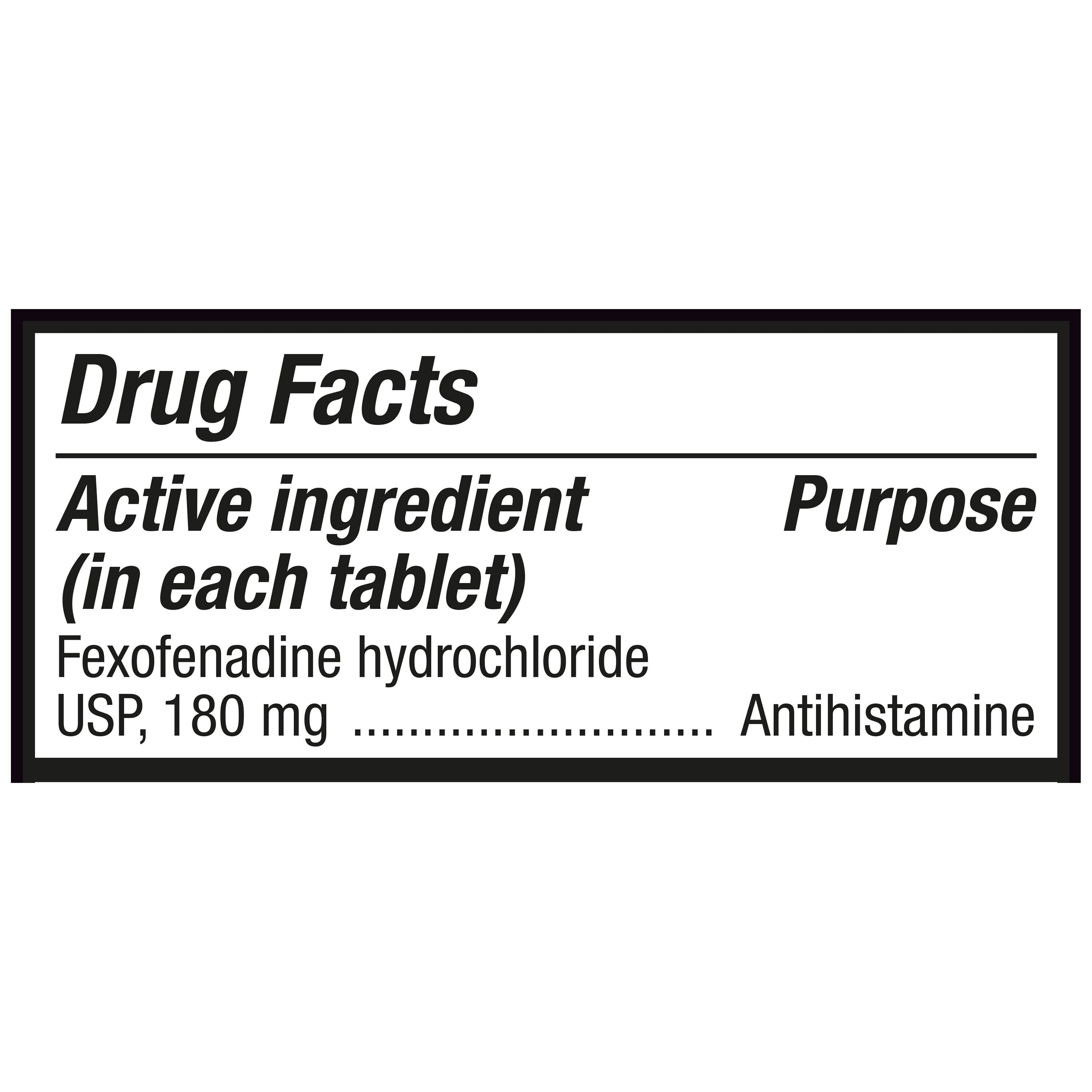 (3 pack) Equate Fexofenadine Hydrochloride USP Non-Drowsy Allergy Relief Tablets, 180 mg, 45 Count