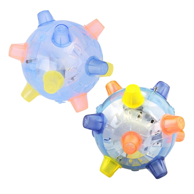 EeaseMX 2 piezas de música que salta la bola de baile que destella la música que rebota la bola de juguete sin batería (color aleatorio)