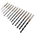 thumbnail image 3 of Twist Drill Bit, 1/4in Hex Shank 13Pcs Fast Change Drilling Bits Wide Application 135 Split Point 1.5-6.5mm  For Plastic, 3 of 8