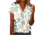 thumbnail image 1 of Birdeem Mode Femmes Été Col en V Manches Courtes T-Shirt Imprimé Décontracté Blouse, 1 of 4