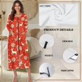 thumbnail image 6 of Yuyamidu Reindeer Long Zip Up Bathrobes for Women Long Sleeve Robes Size S Red Christmas Robe Housecoats Lightweight Crewneck Sleep Dress Candy Canes Zipper Front Night Gowns, 6 of 7