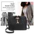 thumbnail image 1 of Bolso de hombro de concha Mujer Lentejuelas brillantes de mensajero de cuero de PU / Negro, 1 of 8