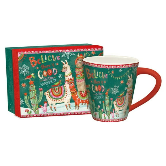 Lang Companies, Holly Llama Cafe Mug by Debi Hron