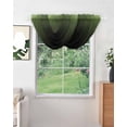thumbnail image 2 of Waterfall Valances for Windows, Dark Sea Green Black Ombre Kitchen Sheer Valance Curtains, Modern Gradient Abstract Art Rod Pocket Elegant Swag Valances for Living Room Bedroom, 47.2"x38.5", 2 Panel, 2 of 8