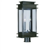 Livex Lighting 2017 2 Light 120 Watt 9.5" Wide Outdoor Post Light with Clear Gla