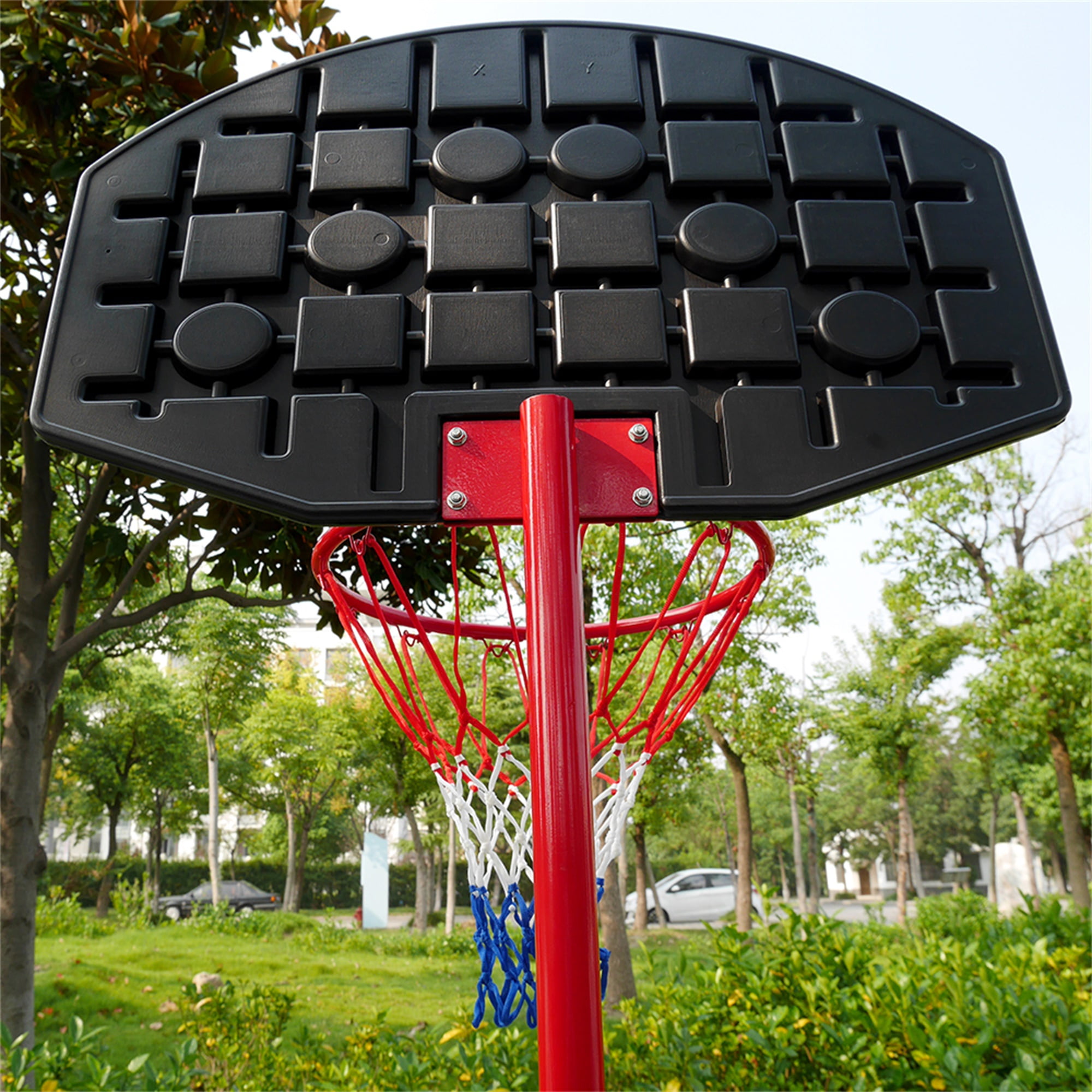 Kadyn Removable Youth Basketball Stand, Portable Basketball Hoop for Kids Teenagers, 6.5'~8.12' Height Adjustable Basketball Hoop Stand W/Wheels, Black & Red Kadyn Removable Youth Basketball Stand, Portable Basketball Hoop for Kids Teenagers, 6.5'~8.12' Height Adjustable Basketball Hoop Stand W/Wheels, Black & Red