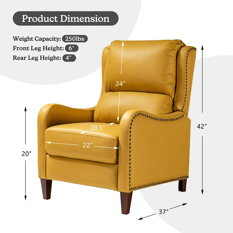 Yellow outlet leather recliner