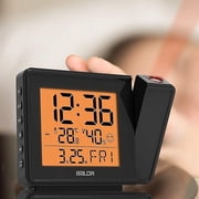 Baldr Atomic LCD Projection Alarm Clock with Temperature, Humidity, and Calendar - Black