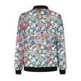 thumbnail image 5 of Ftwytp Women Floral Print Bomber Jacket Full Zip Slim Fit Long Sleeve Hoodless Lightweight Baseball Jacket Coat Casual Sweatshirts Jacket Leisure Coats, 5 of 5