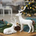 thumbnail image 6 of 2PCS Christmas Resin Reindeer Figurines Small Gold Deer Decorative Statues Resting Lucky Deer Sculptures for Indoor Home Decor Tabletop Mantle Cabinet Desktop Office, 6 of 8