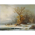 thumbnail image 3 of Remigius Adrianus van Haanen 24x19 Black Modern Framed Museum Art Print Titled - Winter Landscape (1853), 3 of 5