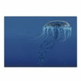 thumbnail image 1 of Jellyfish Cutting Board, Blue Spotted Jelly Fish Aquarium Life Marine Animals Ocean Predator in the Deep Water, Decorative Tempered Glass Cutting and Serving Board, Small Size, Blue, by Ambesonne, 1 of 1