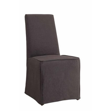 - Simple Relax 1PerfectChoice Galloway Set Of 2 Dining Side Skirt Chairs Covered Grey Fabric Upholstered Seat