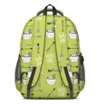 thumbnail image 3 of Cat and Arrow Green Pattern Backpack for School, Cute School Bag with Adjustable Shoulder Straps and Padded Back, 16.9"x12.6"x5.9", 3 of 5