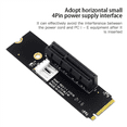 thumbnail image 3 of 4X NGFF M.2 to PCI-E 4X Riser Card M2 M Key to PCIe X4 Adapter with LED Indicator Power Riser for Bitcoin Mining,4 x NGFF to PCI-E X4 Expansion Card,Black, 3 of 8